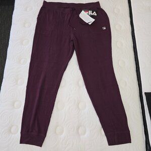 Fila Women's Burgundy Lightweight Joggers Size XL - New With Tag